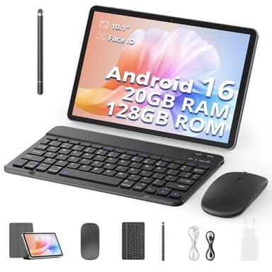 SVITOO Tablet mit Tastatur und Stift 10 Zoll Android 16 (Modell 2026), Unisoc T7250, 20GB RAM (4+16 virtuell) + 128GB, bis 1TB microSD, Widevine L1, WLAN 2,4/5 GHz, GPS, 6600 mAh (NTC)