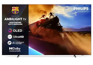 Philips Ambilight 55OLED760 4K OLED Smart TV - 55 Zoll Display mit P5 AI Perfect Picture Engine Ultra HD, Titan OS, Dolby Vision und Atmos Sound - Funktioniert mit Alexa und Google Sprachassistent