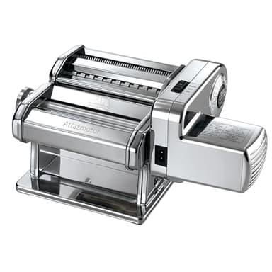 Marcato Elektrische Nudelmaschine Atlas 150 + Motor, Atlasmotor, Für Pasta, Lasagne, Fettuccine, Tagliolini, aus Edelstahl