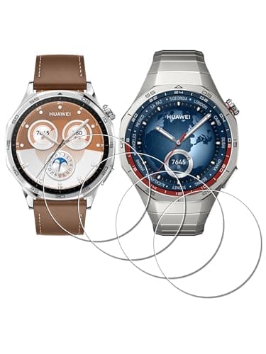 iDaPro Displayschutz schutzfolie für HUAWEI Watch GT 6 46mm/GT6 Pro 46 mm/GT 5 46mm/GT5 Pro 46 mm[4Pcs],Hartglas,9H Härte Glas,Kratzfest,Blasenschutz,Anti-Fingerabdruck,Einfache Installation