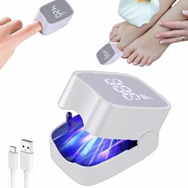 Laser Behandlungsgerät, Behandlungs Gerät für Finger und Fußnägel, Nagelpilz Behandlung Schnell Intensiv, Wiederaufladbares Kalte Laser Therapie Nagelreinigungs und Pflegegerät (weiß)