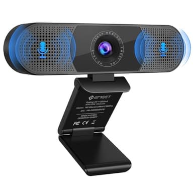 EMEET Webcam C980PRO, mit Mikrofon und Lautsprecher, mit Objektivabdeckung, 90 ° Sichtfeld, Autofokus, Plug & Play, Web Cam Ideal für PC, Teams, Konferenz