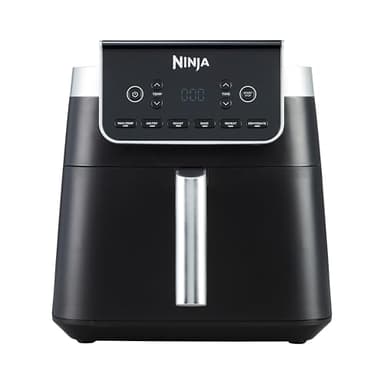 Ninja Air Fryer Heißluftfritteuse MAX PRO, 6,2L, Antihaftbeschichtung, spülmaschinenfester Korb und Crisper Gittereinsatz, Fritteuse ohne Öl, digital, Kochen aus dem Gefrorenen, Grau, AF180EU
