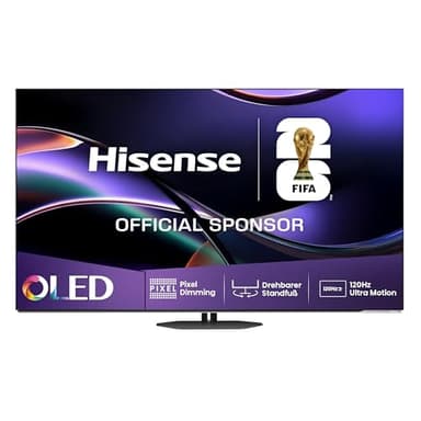 Hisense 65A85Q 164cm (65 Zoll) Fernseher, 4K UHD OLED Smart TV,120Hz, HDMI 2.1, Game Mode Pro, AMD FreeSync Premium, Dolby Vision IQ & Atmos, Bluetooth, Alexa Built-in, Schwarz, [2025]