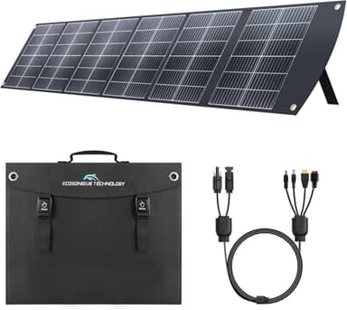 Ecosonique 200W Tragbares SolarPanel, Faltbar Solarmodul mit Kickstand, USB-C PD3.0 & USB-A QC3.0, MC4 & Multi-Output für Stromstationen, Generatoren, Wohnmobile, Wandern, Camping