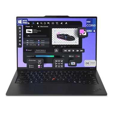 Lenovo ThinkPad X1 Carbon Gen 13 Aura Edition, Intel Core Ultra 5 225U, 14" WUXGA IPS (1920x1200) 500 Nits, 16GB LPDDR5x RAM, 1 TB SSD, Wi-Fi 6E, Windows 11 Pro, QWERTZ, Schwarz