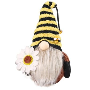 Bienen Wichtel Sommer Deko, Wichtel Bienen Deko Elfe, Handgefertigte Plüsch Puppen Zwerg Dekorationen, Sonnenblume Deko Figuren für Home Farmhouse Tischdeko Familie Festliche Geschenk