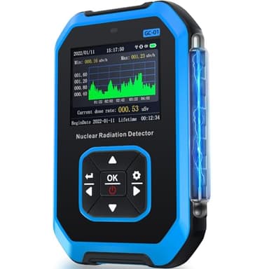 FNIRSI GC-01 Geigerzähler Nuklearstrahlungsdetektor - Nukleare Strahlungsdosimeter mit LCD-Anzeige, Beta Gamma Röntgen Wiederaufladbare Radioaktiver Monitor Tester, 5 Umschaltbare Dosierungseinheiten