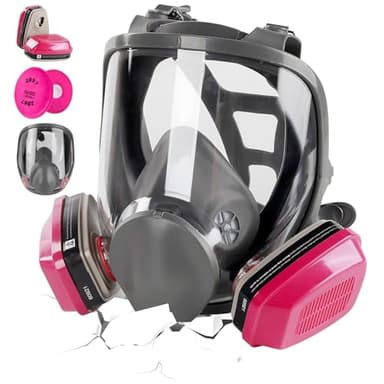 sykua Vollgesichts-Atemschutzmaske mit 60921 und 2097 Filter, Gasmaske Staubmasken Atemschutz Feinstaub zum Sprühlackieren,Schleifen,Harzen,Feinstaub,Bauarbeiten, Schweißen