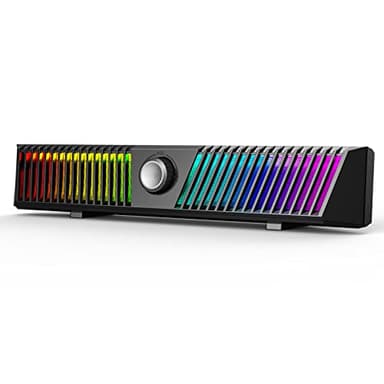Smalody Computer Lautsprecher, PC-Lautsprecher, Stereo-Bluetooth Lautsprecher, Dynamisches, Cooles RGB-LED-Design mit Mikrofon, Kompatibel mit Desktop/Laptop/Smartphone/Spielekonsole