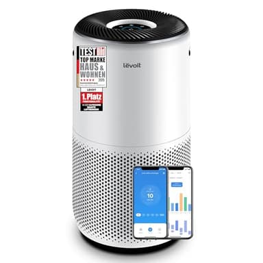 LEVOIT HEPA Luftreiniger für Allergiker, HEPA + Aktivkohlefilter, CADR 433 m³/h bis 90 m², für Wohnung & Schlafzimmer & Raucherzimmer, leise, PM2,5 Anzeige, Automodus, App & Alexa, Core 400S