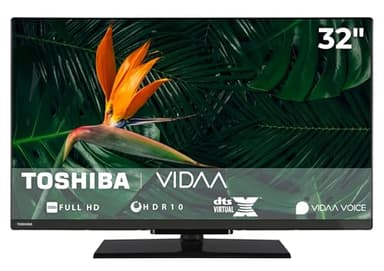 Toshiba Fernseher 32 Zoll Smart TV VIDAA Full HD Fernseher HDR Smart TV mit Triple-Tuner, LED TV 32LV3F63DAZ (2026)