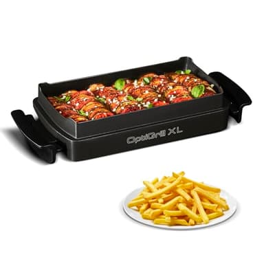 Tefal OptiGrill+ XL Backschale, geeignet für alle OptiGrill+ XL Modelle, 2 Liter Fassungsvermögen, antihaftbeschichtete Aludruckguss-Form, Portionen 4 bis 6, Schwarz, XA7278