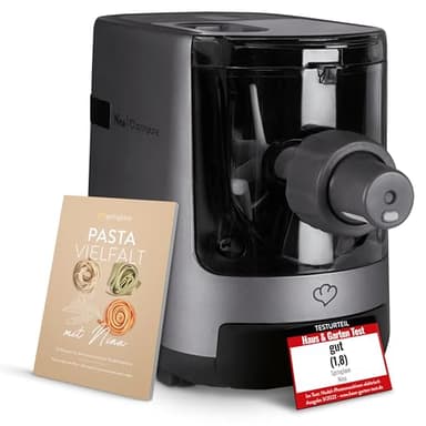SPRINGLANE Nina elektrische Nudelmaschine mit integrierter Waage – 7 Pastaaufsätze, 180 W, 600 g Teig – frische Nudeln in unter 30 Minuten automatisch zubereiten