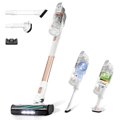 Levoit - Akku Staubsauger - Laufzeit für 75㎡ - Staubsauger Kabellos - 4-in-1 Vacuum Cleaner - 99,9 Prozent Filterleistung - Anti Tangle -Für Tierhaare/Teppiche/Hartböden/Auto - LVAC-200 Gold