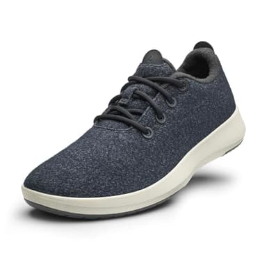 Allbirds Damen Wool Runner Mizzle Wasserabweisend Atmungsaktiv Casual Walking Sneaker aus umweltfreundlicher Merinowolle, Natürliches Schwarz (natürliche weiße Sohle), 36 EU