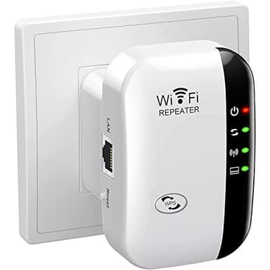 WLAN Verstärker Repeater, WLAN-Extender-Signalverstärker für bis zu 5000 sq.ft, Verstärker mit großer Reichweite und Ethernet-Anschluss, Zugangspunkt, 1-Tasten-Einrichtung, Alexa-kompatibel