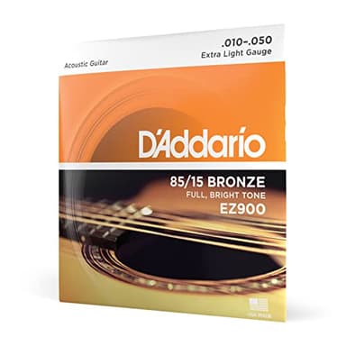 D'Addario Gitarrensaiten Westerngitarre | Gitarrensaiten Akustikgitarre | Saiten Westerngitarre | DER BELIEBTESTEN SAITENMARKE WELTWEIT | EZ900 | 85/15 Bronze | Extra Light (10-50)