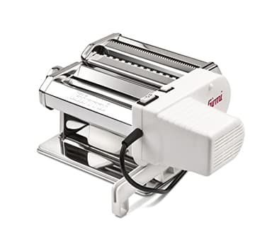 Girmi IM91 Elektrische Nudelmaschine, 90 W, 5 Pastaformen, 2 Geschwindigkeitsstufen + Pulse-Funktion, 9 Dicken-Einstellungen, Edelstahlgehäuse, 2 austauschbare Zubehörteile