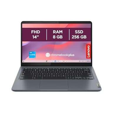 Lenovo IdeaPad Slim 3 Notebook Chromebook Plus 14 Zoll FHD (1920x1080), Intel Core i3-N305, 8GB RAM, 256GB SSD, WiFi 6, ChromeOS (kompatibel mit Google App, Microsoft 365, Adobe)