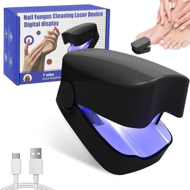 Nagelpilz Lasergerät, 400 mAh Wiederaufladbares Nagelpilz Laser Behandlungsgerät, Nagelpilz Testsieger für Fuß- und Handnagelpilz, Nagelpilz Behandlung Schnell Intensiv (Schwarz-01)