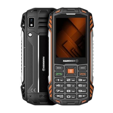 Hammer H Power Plus LTE Outdoor Handy ohne Vertrag, 4000mAh Akku, 128MB Memory, 64MB RAM, 2,8" IPS Display, große Tasten, Taschenlampe, 2 MP Kamera, FM-Radio, USB-C, Dual SIM Nano, Schwarz