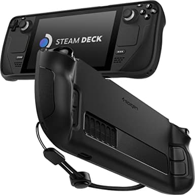 Spigen Rugged Armor Hülle Case kompatibel mit Steam Deck LCD (2022) / Steam Deck OLED (2023) - Schwarz