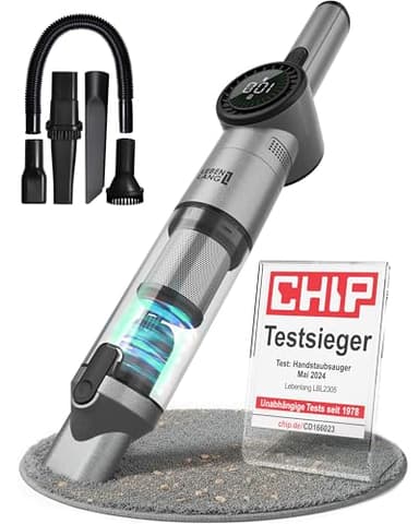 LEBENLANG Handstaubsauger Akku TESTSIEGER - Dual-Filter & Li-Ion I Inkl. Ladestation I 17000PA Handstaubsauger Auto Staubsauger stark Akkusauger kabellos Handsauger Akku Car Autostaubsauger Beutellos