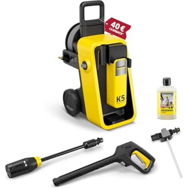 Kärcher Hochdruckreiniger K 5 Comfort Premium, Druck: 145 bar, Fördermenge: 500 l/h, Fläche: 40 m²/h, Gewicht: 18,2 kg, extra Flexibler Hochdruckschlauch, Schlauchtrommel, 4-in-1 Multi Jet