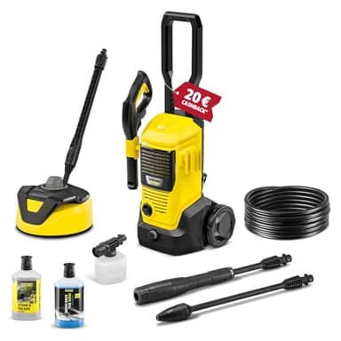 Kärcher Hochdruckreiniger K 4 FJ Home, Druck: max. 130 bar, Fördermenge: 420 l/h, Flächenleistung: 30 m²/h, Wasserfilter, Gewicht: 5,7 kg, HD-Pistole, Dreckfräser, VPS, Schaumdüse