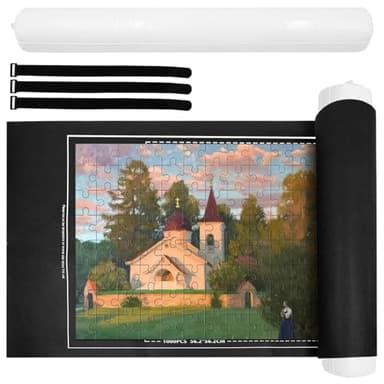 Puzzlematte für bis zu 1500 Teile, rutschfeste Puzzle Matte mit Luftschlauch & Klettbändern, Tragbare Puzzle Rolle zur Aufbewahrung von Puzzles, Leicht zu Rollen & Aufbewahren