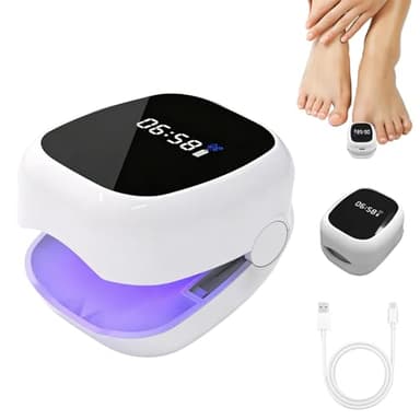 5.0 Laser Behandlungsgerät, Upgrade Nagelpilz Laser Gerä, Gerät für Finger und Fußnägel, 4*470nm Blau & 2* 930nm Infrarotlicht, Wiederaufladbares Kalte Laser Therapie Nagelreinigungs und Pflegegerät
