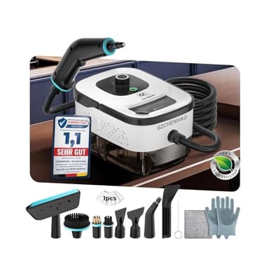 14-IN-1 Dampfreiniger Handgerät【99,99% Keimreduktion-Führende Deutsche SPJ Technik】【9-Sekunden Turbo-Dampf-Intelligent Turbo Steam System】Dampfreiniger für Alles,Dampfbesen für Boden, Küche etc.