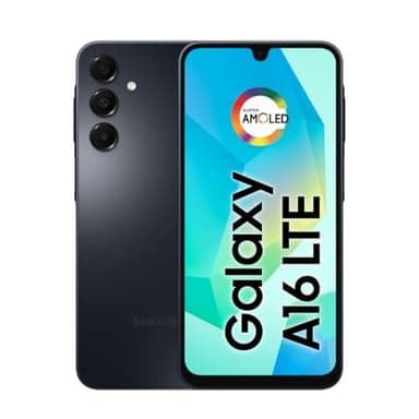 Samsung Galaxy A16 Handy, 128 GB + 4 GB RAM, bis zu 50 MP Kamera, 6,7 Zoll Bildschirm, NFC, IP54, 5000 mAh Akku, Schwarz