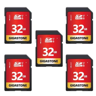 GIGASTONE 32GB SDHC Speicherkarte 5er-Pack, UHS-I U1 Klasse 10, bis zu 80 MB/s für Digitalkameras Canon Sony Nikon Olympus PC
