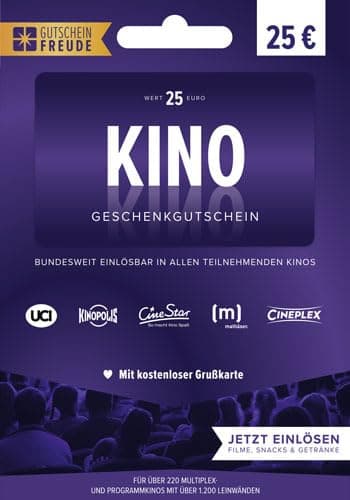 KINO Geschenkgutschein 25€ - für Deutschland - per Post