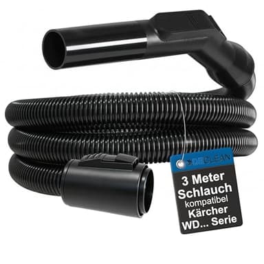 Saugschlauch kompatibel mit Kärcher Staubsauger [für WD Serie]WD1,WD2,WD3,WD4,WD5,WD6,WD7 | Anschluss, Schlauch 3 Meter, Handgriff | Staubsaugerschlauch für Nass Trockensauger, Industriesauger