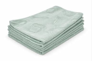 Aqua Clean Kristall Geschirrtücher mit Prägemotiv 6tlg. (Besteck, Mint)