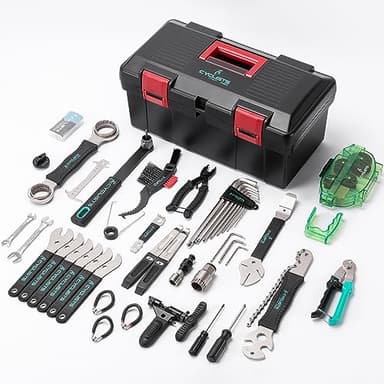 cyclists 29 Teilig Fahrrad Reparaturset, Tragbarer Fahrrad Werkzeugkoffer Fahrrad Werkzeug Set für Fahrrad Reifen Kette Montage Reparaturen Bike Tool Set mit Tragekoffer