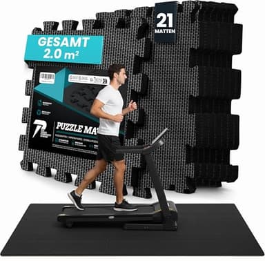Bodenschutzmatte Fitness【Set mit 21 Matten】EVA Fitnessmatte rutschfest - Sportmatte Gymnastikmatte Puzzlematte Turnmatte Trainingsmatte Spielmatte Fallschutzmatte Laufbandmatte Gym Workout Pool Garage