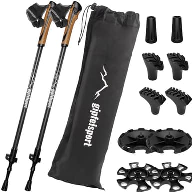 gipfelsport Nordic Walking Stöcke Carbon - Teleskop Walking Stöcke verstellbar | Nordic Walking-Stöcke für Herren & Damen | Walkingstöcke, Stock verstellbar von 77cm - 120cm, pro Stock 150g leicht
