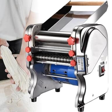 DDZJTPP Automatische Nudelmaschine Mit 550W, Elektrische Nudelmaschine, Kommerzielle Teigausrollmaschine Für Den Privaten Und Gewerblichen Gebrauch Von Spaghetti,FKM200
