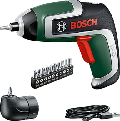 Bosch Akkuschrauber IXO (7. Generation; 3,6V; 2,0Ah; 5,5Nm; mit Mikro-USB-Kabel; Inklusive Winkel-Aufsatz; schraubt bis zu 190 Schrauben, im Karton) – Amazon Edition