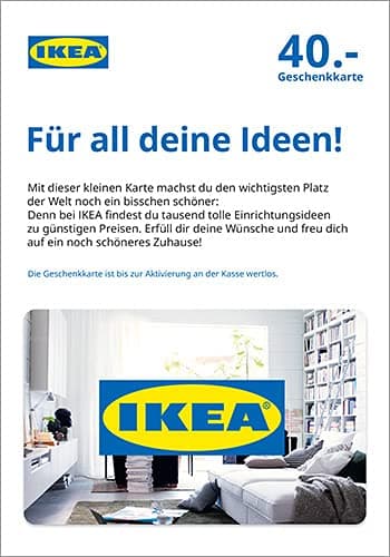 IKEA Gutscheinkarte 40€ - für Deutschland - per Post