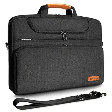 DOMISO Laptoptasche 17 Zoll Wasserdicht Laptop Tasche Aktentasche Herren Schultertasche Notebooktasche Business für 17-17.3" Notebook/Dell/Lenovo/Acer/HP/MSI/ASUS, Schwarz