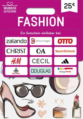 FASHION GUTSCHEIN - Geschenkidee für Modefans - für Deutschland - per Post (nicht für Amazon einlösbar)