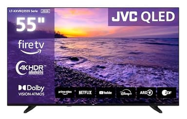 JVC Fernseher 55 Zoll Fire TV 4K QLED Smart TV mit Dolby Vision HDR, Dolby Atmos, Alexa Sprachsteuerung und Triple Tuner, UHD Fernseher LT-55VRQ3555 (2026)