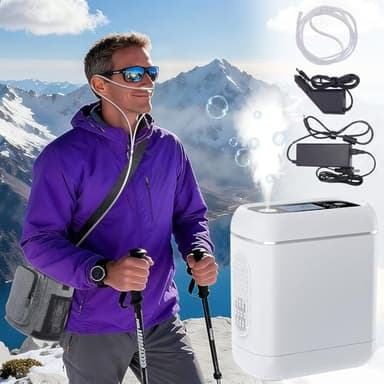 Mobil Sauerstoffkonzentrator,1.9 Kg,Hochreine 95% Tragbar Sauerstoffgerät,5+1Doppelmodus-Sauerstoffabgabe Mit Pulsmodus,Ideal Für Fahrzeug- Und Reiseeinsatz