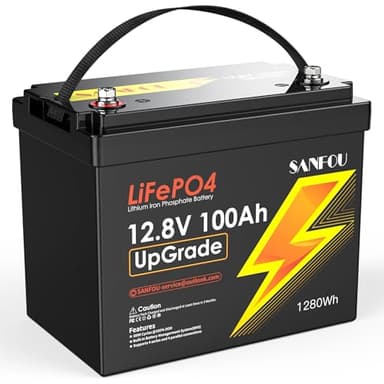 12V 100Ah Upgrade Lifepo4 Batterie:Caravan Versorgungsbatterie 12V 100Ah Autobatterie With 100 A Bms,Up To 15000 Deep Cycles Battery For Rv, Trolling Motor, Solar Home, Camping