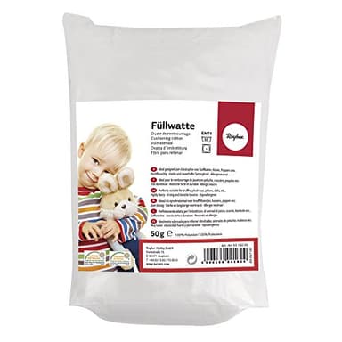 Rayher 30195000 Füllwatte, hochflauschig, Flocken, Beutel 500g